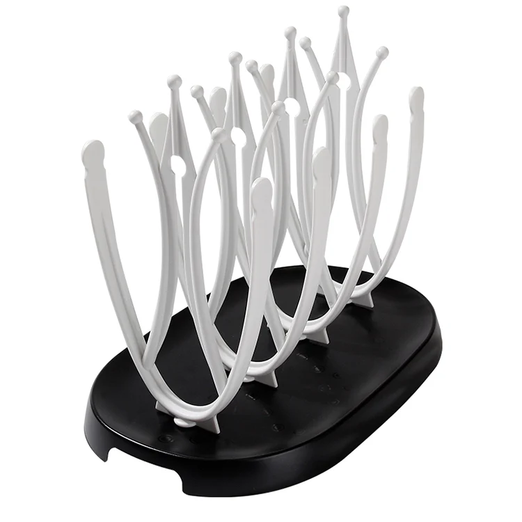 Baby bottle drying rack showing the open grid structure and upright bottle support