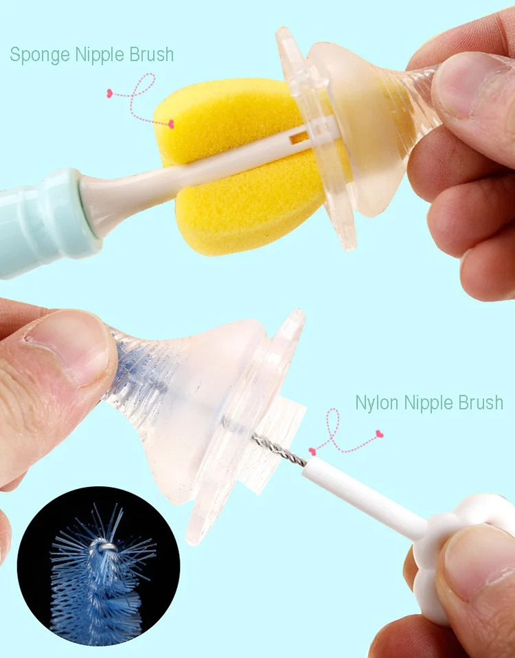 brushes 6 in 1 bottle and cup cleaning brush for bottles straw spout