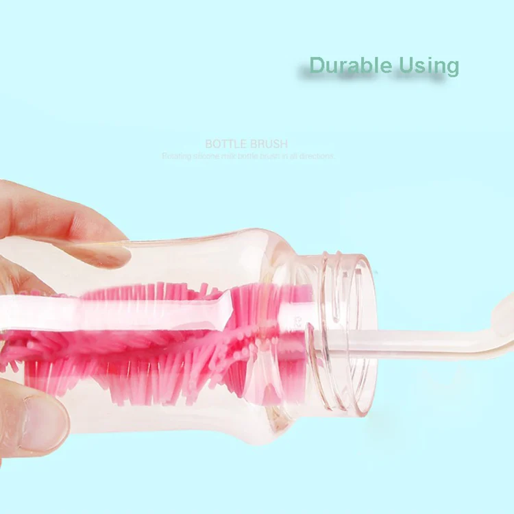 Brush in use, rotating the sponge inside a bottle spout