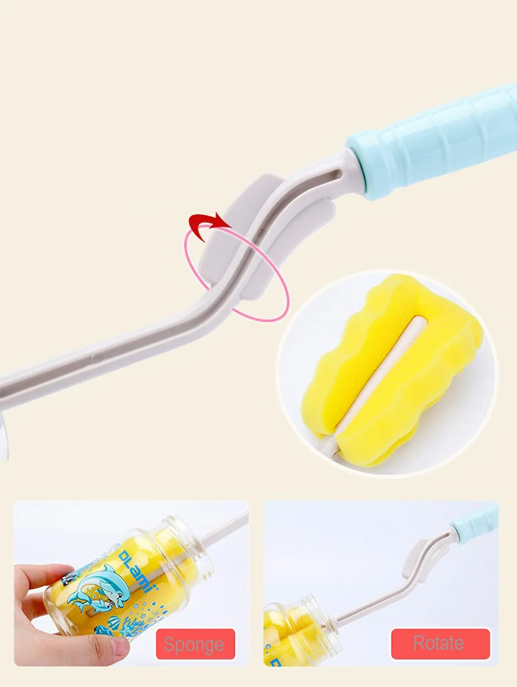 Soft bristles of the straw cleaner cleaning inside a bottle straw