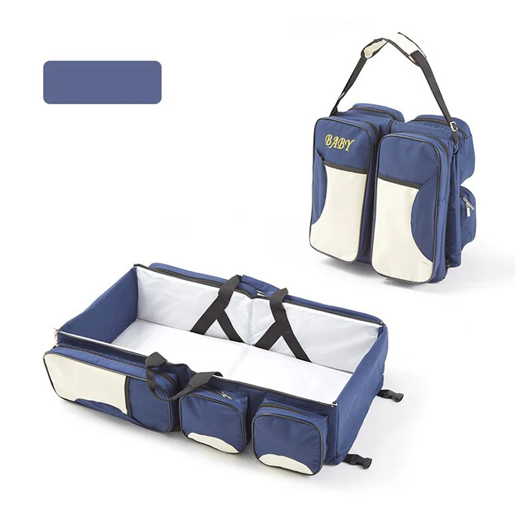 Bag open with baby lying safely on the mattress, showing full 75*40*20cm size
