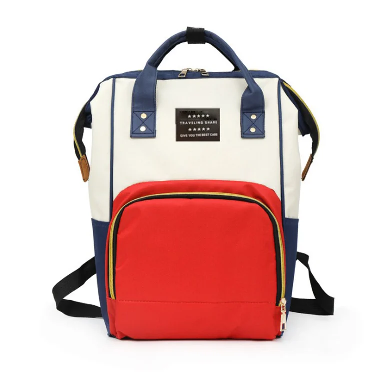 Extra large 600D nylon diaper bag with multiple internal pockets and wide opening