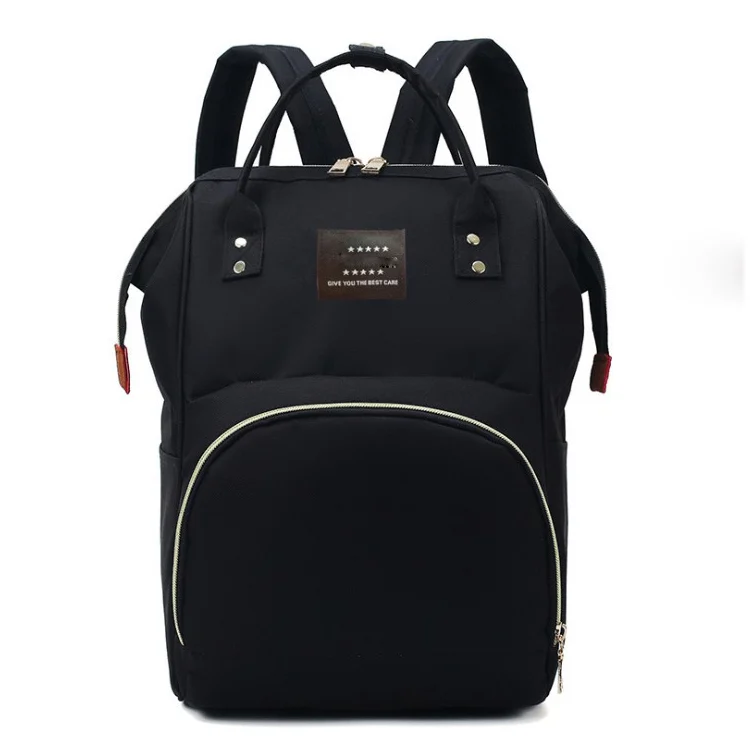 Diaper bag with a wipe-clean interior, showing spill-resistant lining
