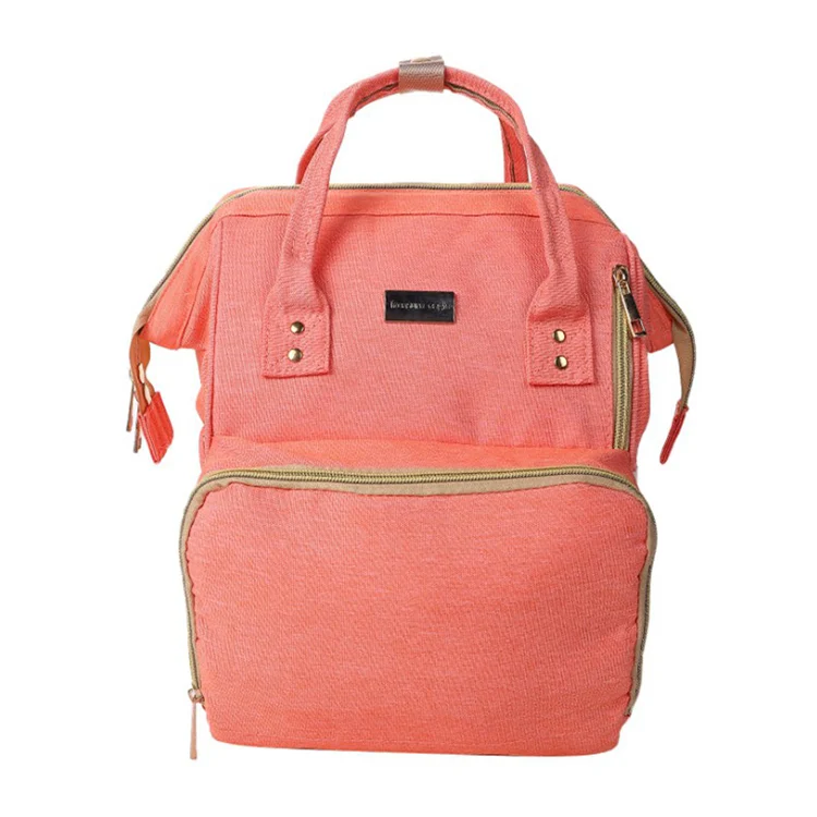 Backpack bag with padded shoulder straps and front pocket for wipes and tissues