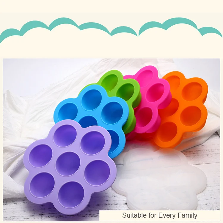 Pink silicone food storage tray with lid closed