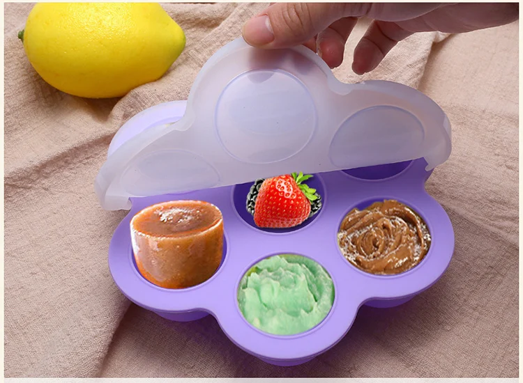 Close-up of the silicone mould showing the flexible body and sealed lid