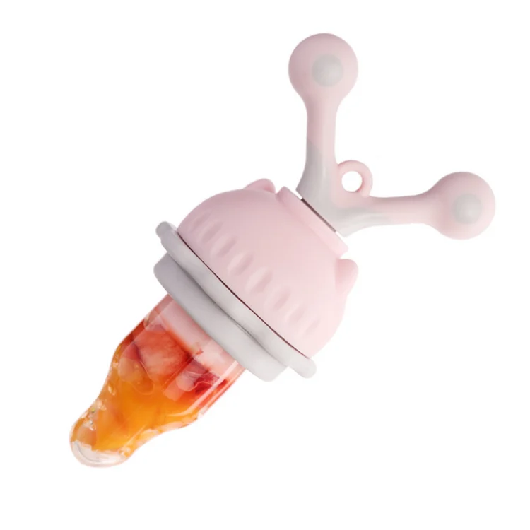 Adjustable silicone food feeder with textured surface and two mesh sizes