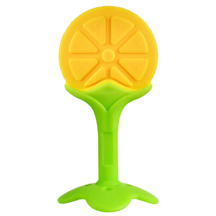 Teether set placed in a refrigerator to show cooling effect