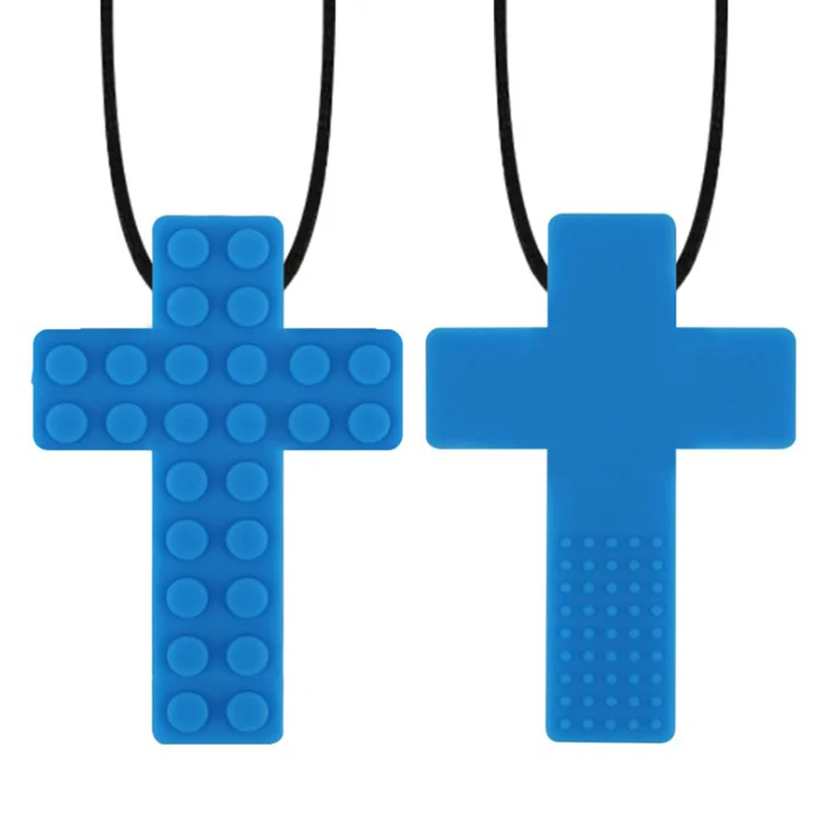 Colorful silicone chew necklace with multiple textured stud bumps