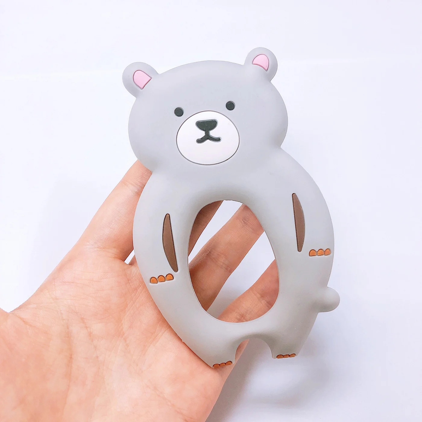 Teether with the clip detached for demonstration