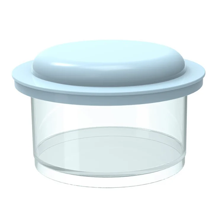 Transparent matte 120ml baby food container with lid, standing upright
