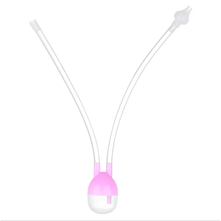 Yellow baby nose cleaner showing the U-shaped tip and body