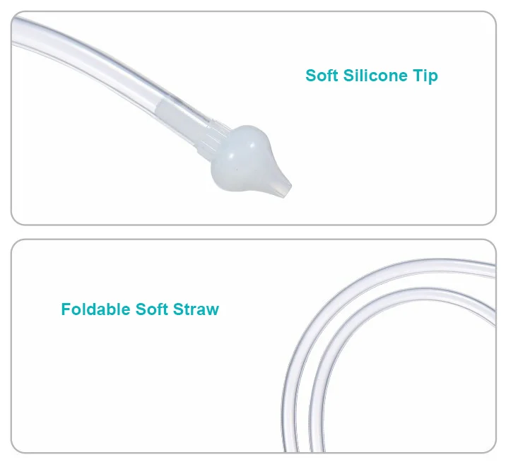 Close-up of the soft silicone nozzle designed for newborns
