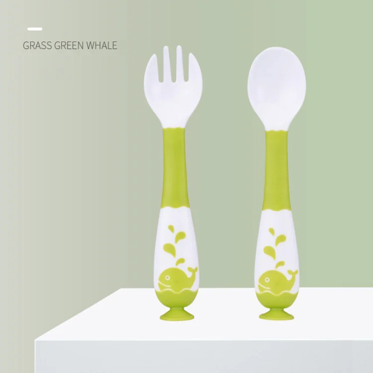 Close-up of soft, rounded tip on the spoon and fork