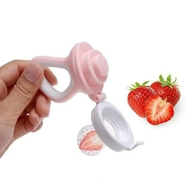 Pacifier feeder standing upright with mesh insert in place