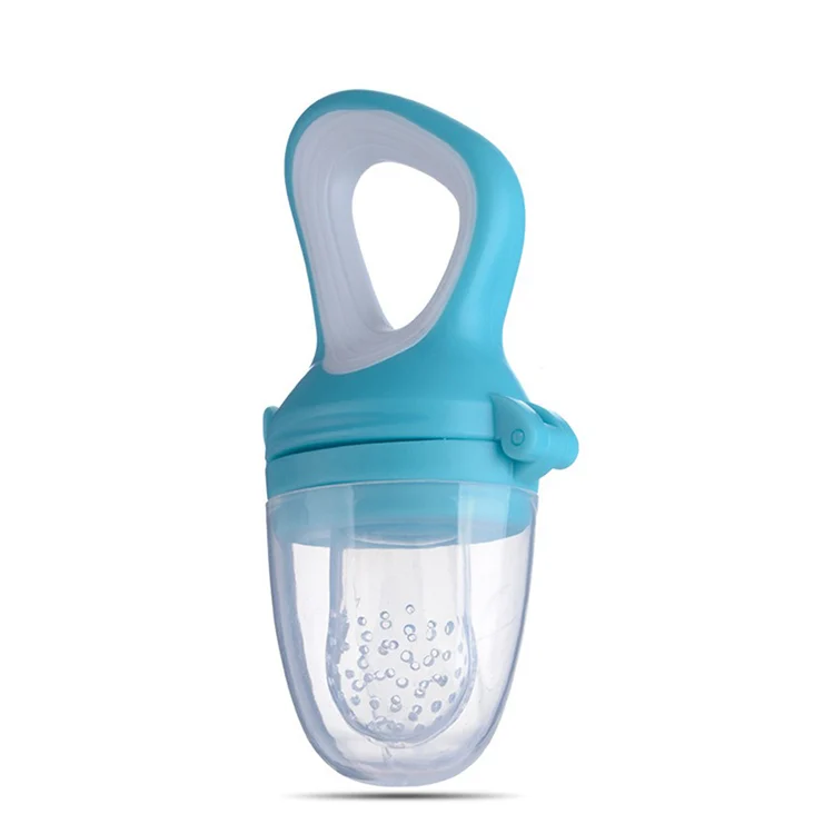 Close-up of the mesh filter and silicone nipple on the pacifier feeder
