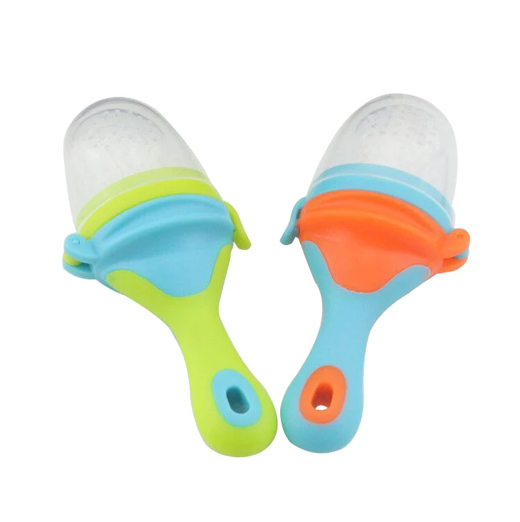 Feeder pacifier chilled in a refrigerator, ready for teething relief