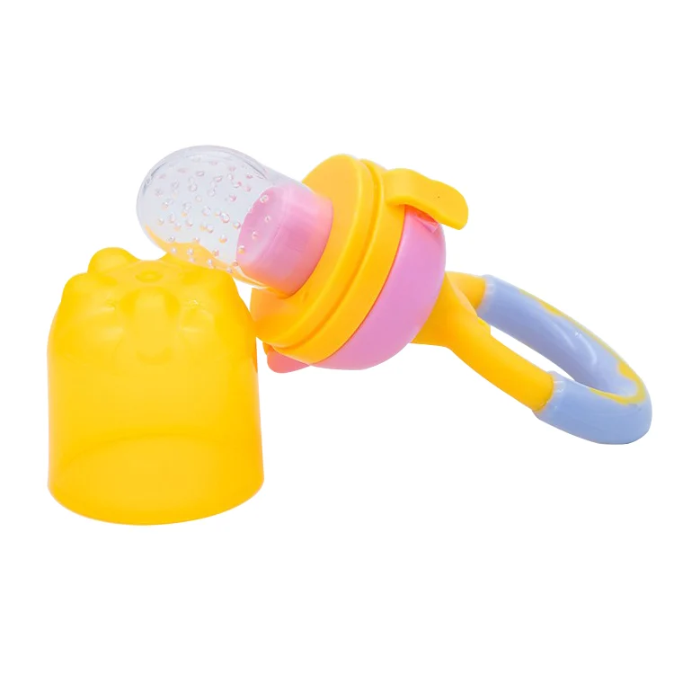Pacifier with mesh removed, showing the internal structure and textured surface