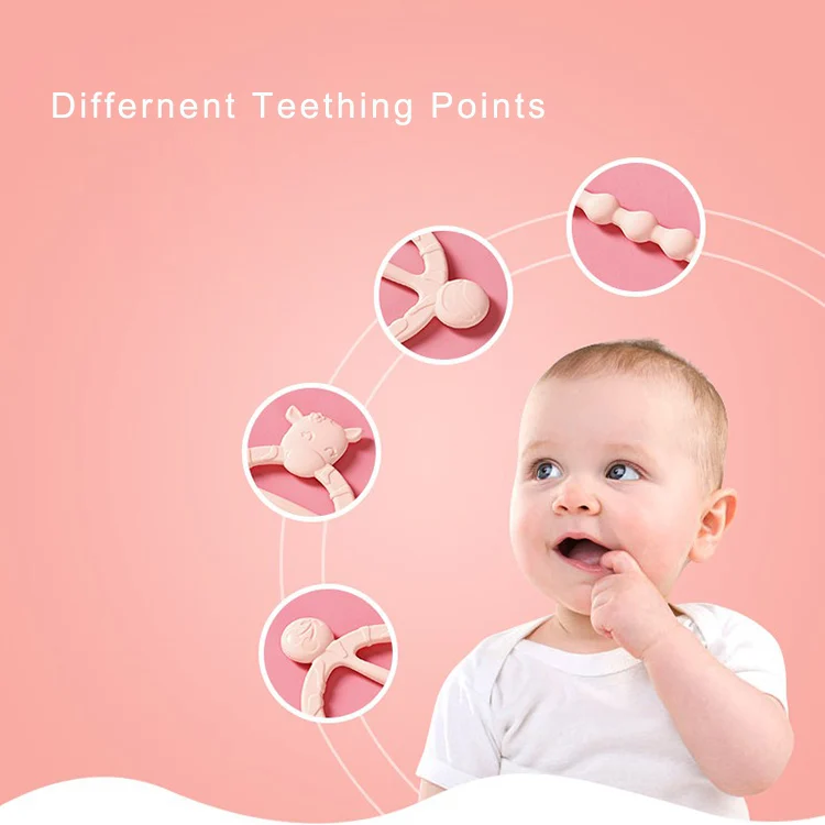 Cow Shape Adjustable Silicone Chewing Teething Bracelet
