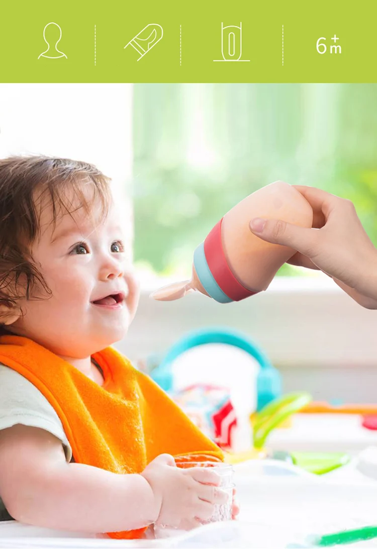 Baby Pacifier Feeder Silicone Baby Drinking Bottles With Spoon