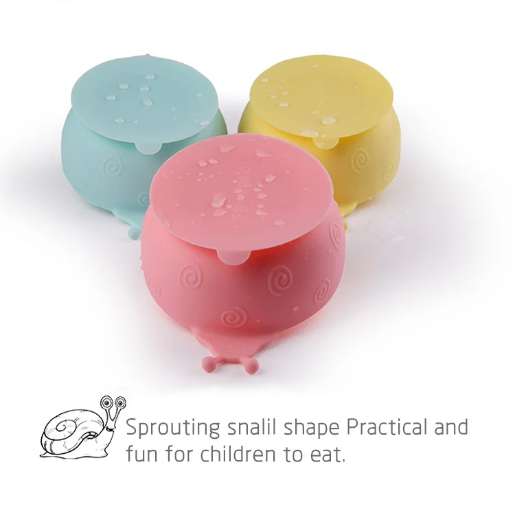Infant Child Snail Shape Silicone Slip Resistant Feeding Bowl