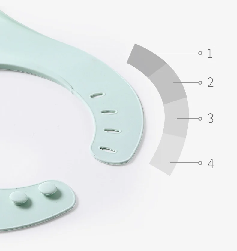 White foldable silicone baby bib with collar adjusted to 35cm