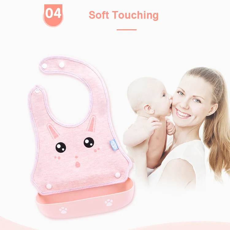 Soft Neck Seal Baby Bib with Detachable Silicone Tray