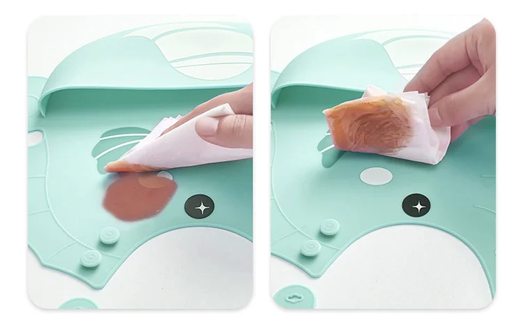 Silicone bib placed in a dishwasher for cleaning
