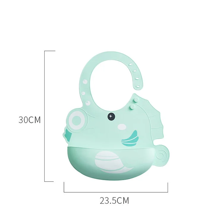 Close-up of the silicone bib’s smooth surface and no visible seams