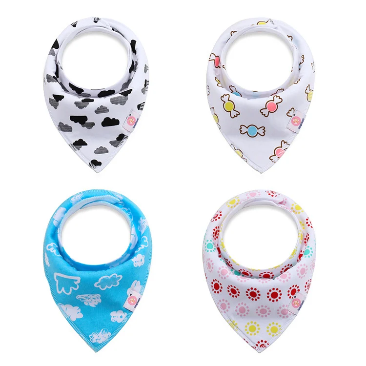 Green bandana bib folded into a headband style