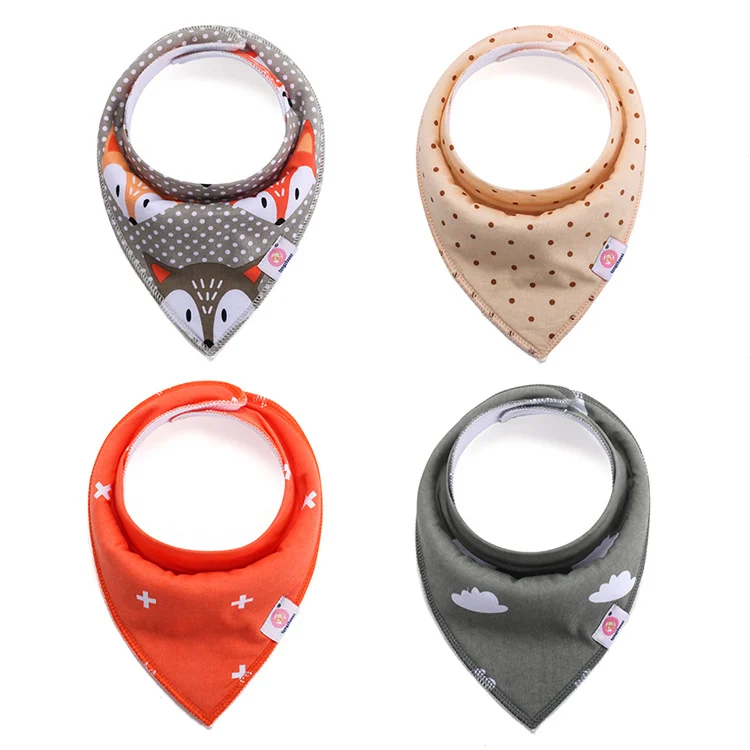 Bandana bib with silicon layer visible, showing moisture absorption