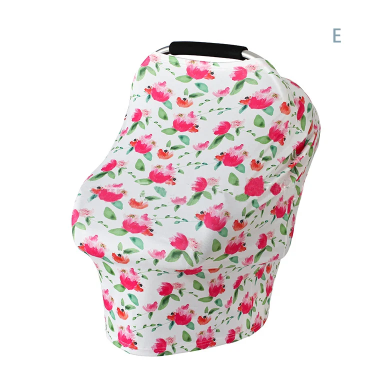 Cotton nursing cover wrapped around a baby in a stroller, showing 360-degree coverage