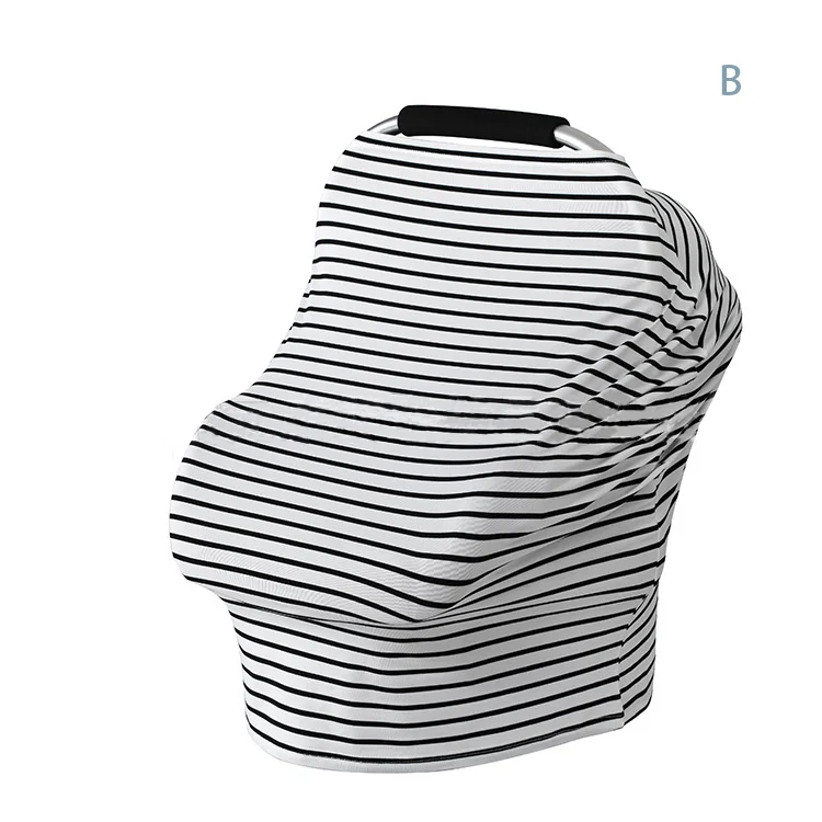 Nursing cover scarf worn by a mother breastfeeding in public, showing full 360-degree coverage