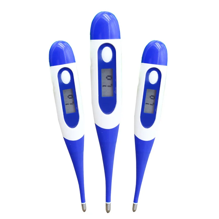 Digital thermometer with the display showing a temperature reading