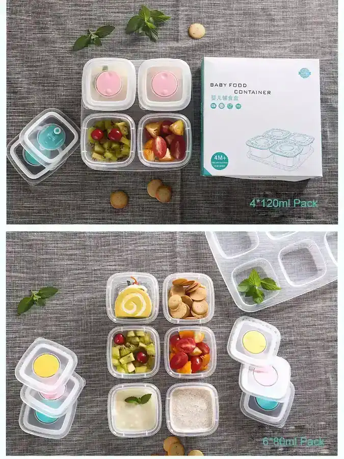 PP Plastic Material Baby Food Freezer Containers with Lids