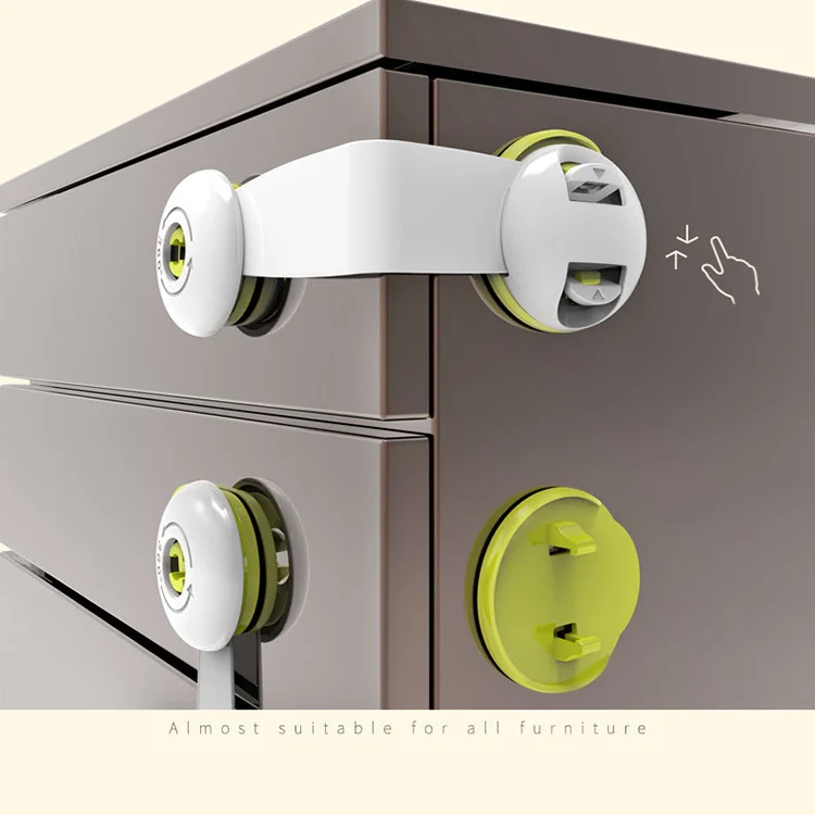 Lock on a drawer front, showing the snap-fit installation