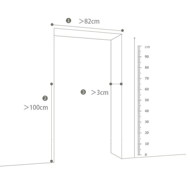 Gate installed in a wide doorway at 83 cm with extensions fully extended