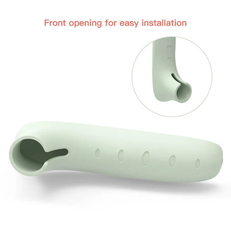 Silicone protector removed from a door handle, showing internal shape