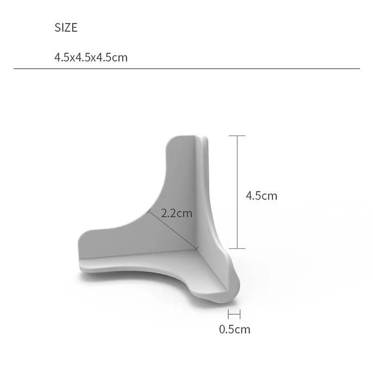 Black L-shaped silicone corner protector on a metal frame