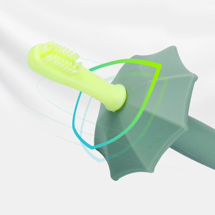 Close-up of the suction cup base on the toothbrush bottom