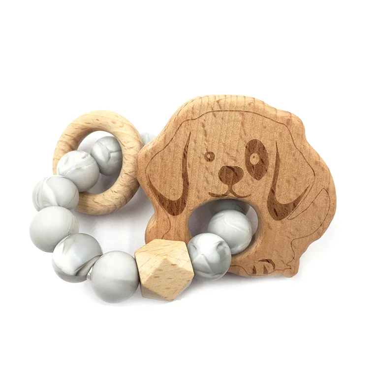 Close-up of the silicone bead and wooden core connection