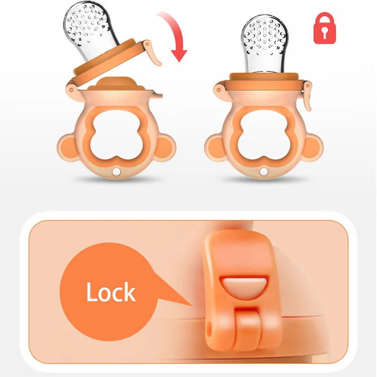 Green fruit feeder pacifier with the pacifier teat removed
