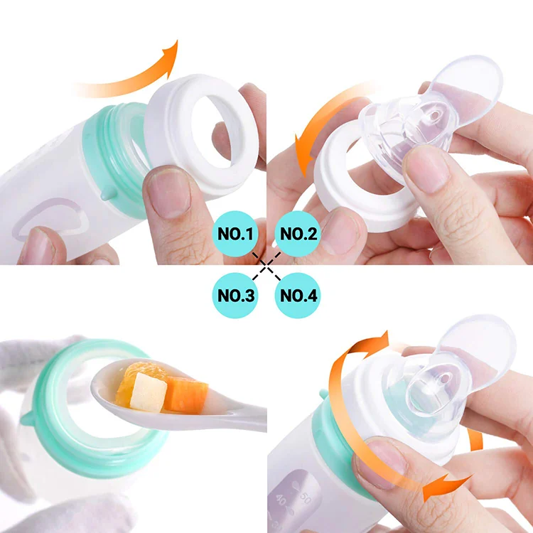 2-in-1 Silicone Fresh Fruit Pacifier Baby Food Squeeze Spoon Feeder for toddlers