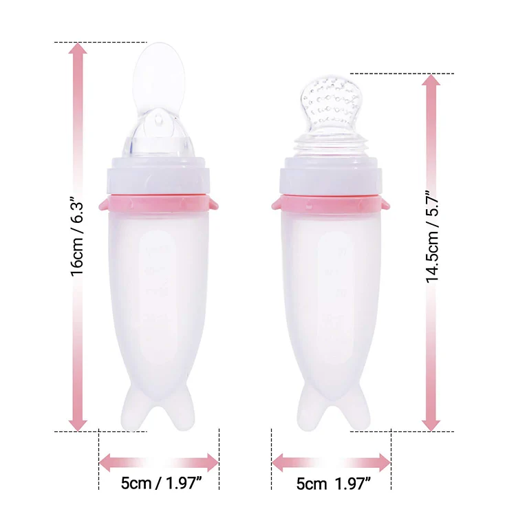 2-in-1 Silicone Fresh Fruit Pacifier Baby Food Squeeze Spoon Feeder for toddlers