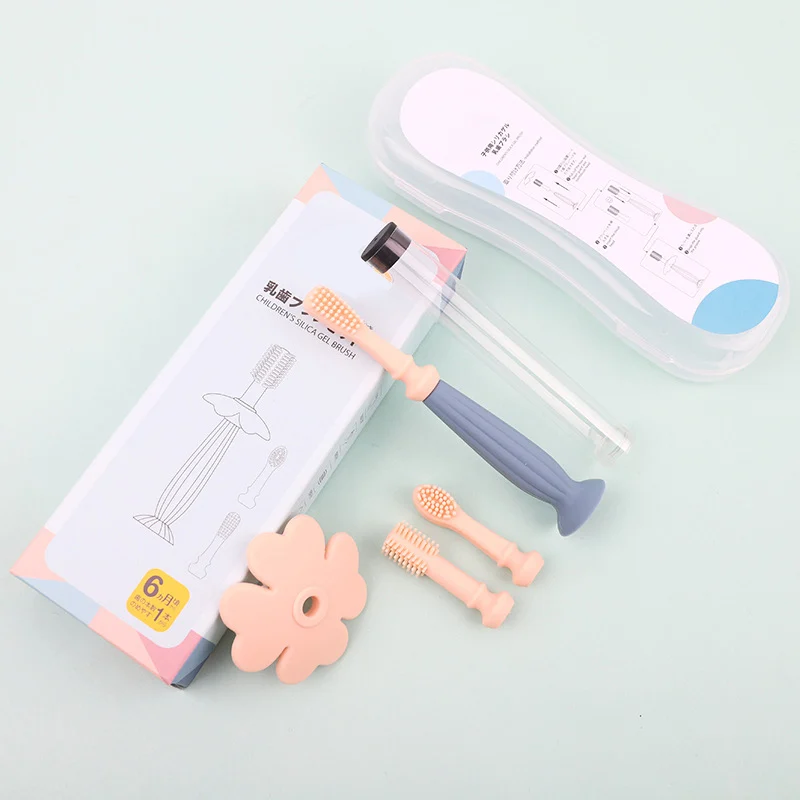 Toothbrush base with adhesive surface, showing how it sticks to a table