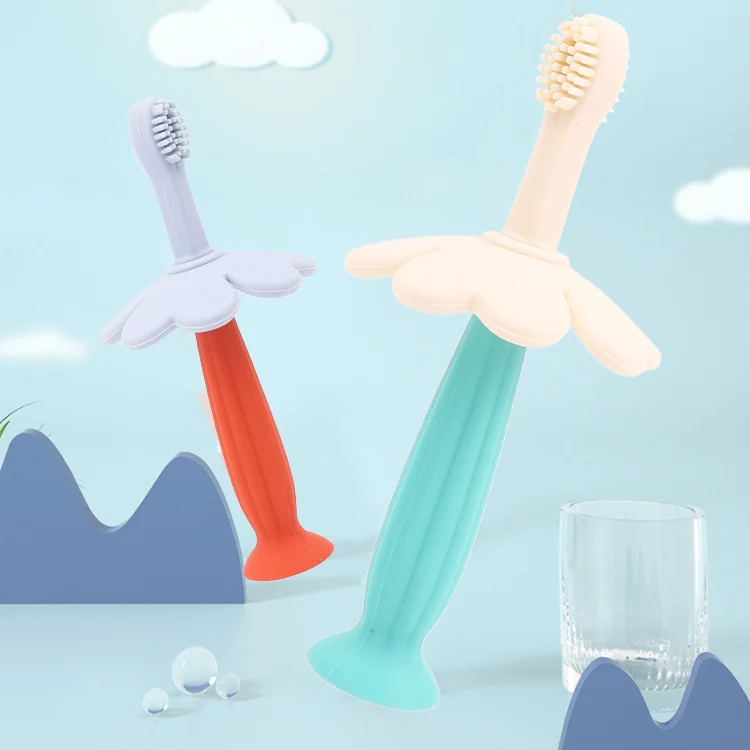 Close-up of the silicone bristles and wide handle