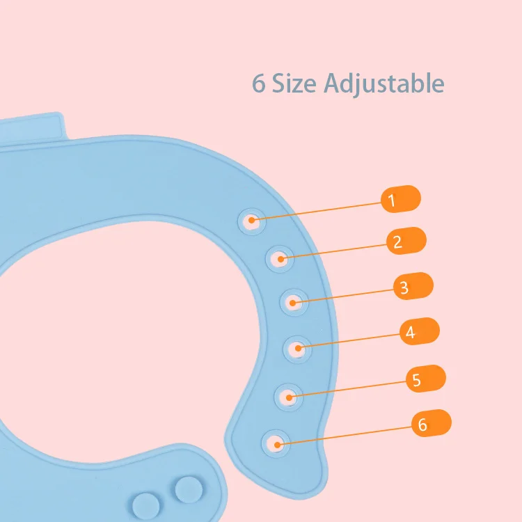 Bib laid flat with the adjustable collar and button ties visible