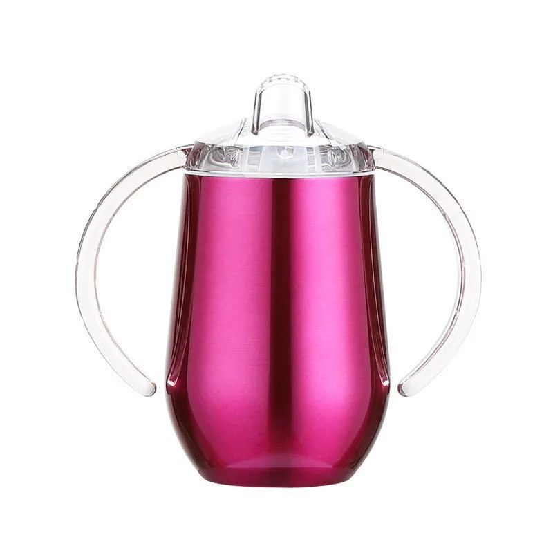 10 oz No-Spill Stainless Steel Insulated Sippy Cup for Toddler Baby