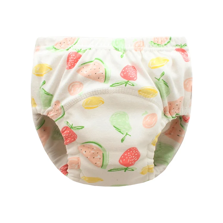 Pink 3-layer reusable baby cloth diaper laid flat