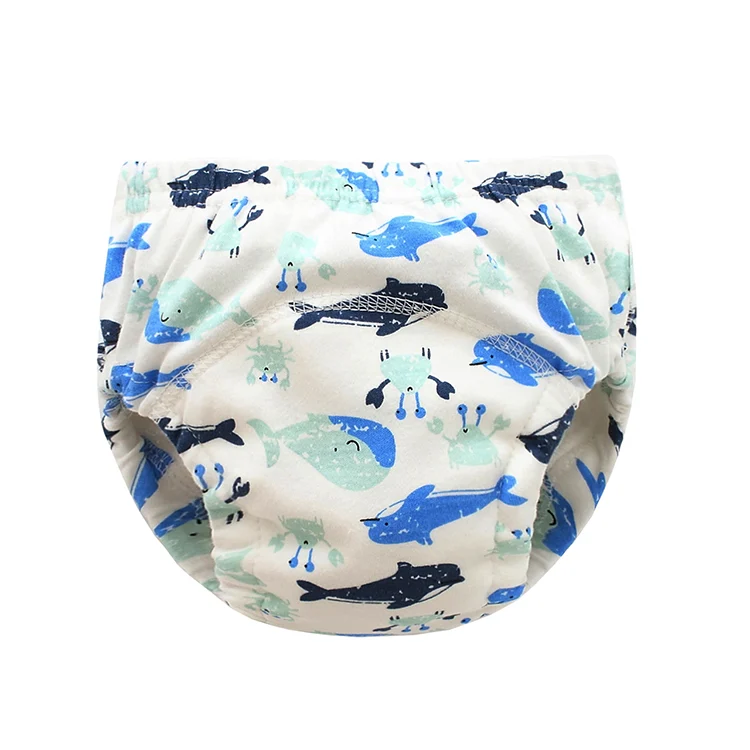 Diaper folded with elastic leg bands visible